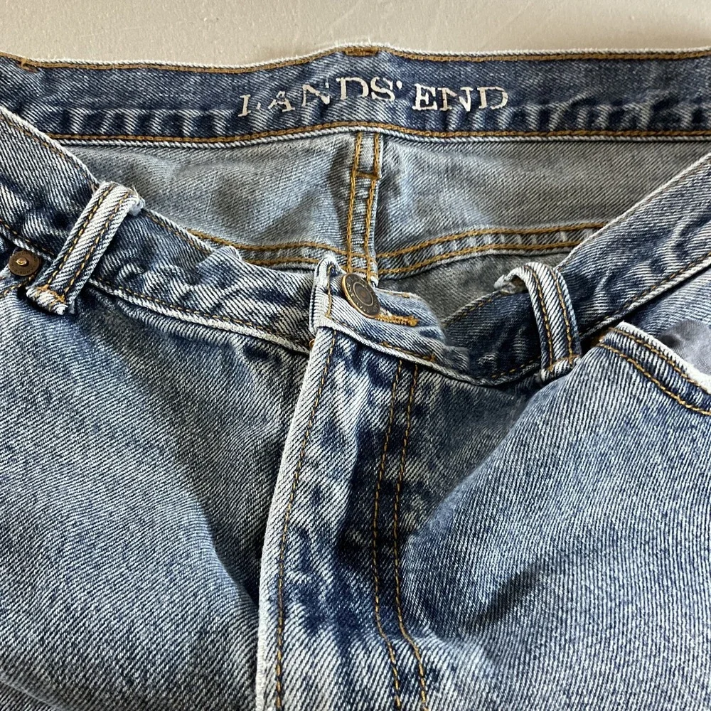 Lands' End Men's Straight Fit Jeans Size 38/30 Blue Denim Casual Classic Pants